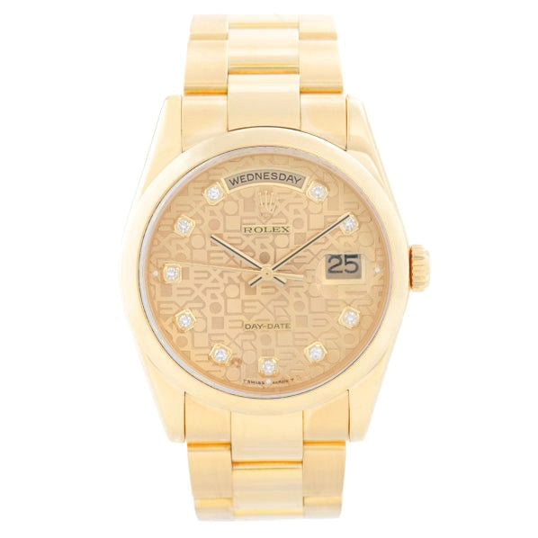 Rolex President Day-Date 18k Watch Champagne Jubilee 118208