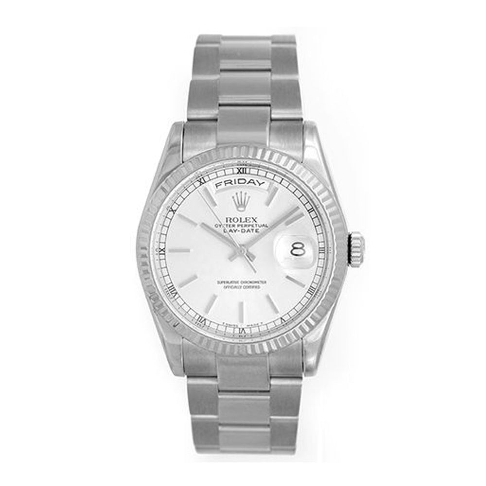 Rolex President Day-Date Men's 18k White Gold Watch 118239