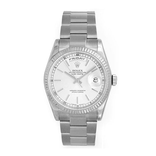 Rolex President Day-Date Men's 18k White Gold Watch 118239