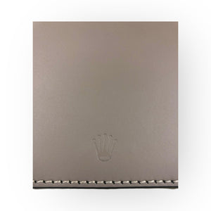 Rolex Taupe Grey Leather Oversize Mousepad - Made in Italy