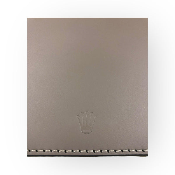 Rolex Taupe Grey Leather Oversize Mousepad - Made in Italy