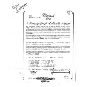 Chopard Happy Sport 18k Yellow Gold Diamond Ladies Watch 276151-0005