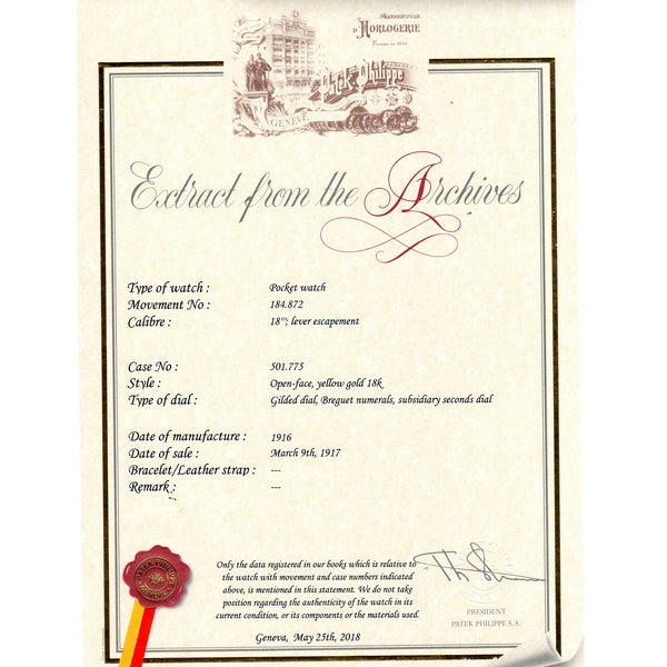 Patek Philippe Hunting Case with Metal Dial Pocket Watch