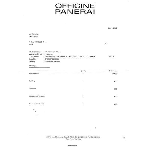 Panerai Luminor Daylight Chronograph Men's Stainless Steel Watch PAM 250 (or PAM00250/PAM250)