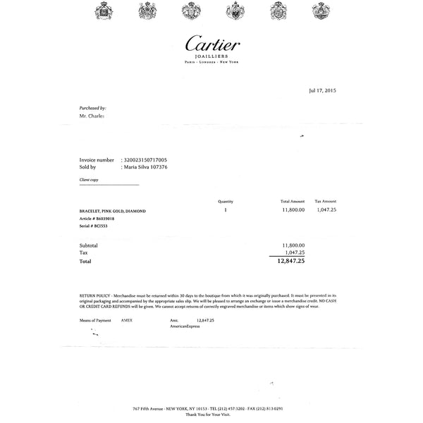 Cartier Juste un Clou Nail 18k Pink Gold and Pave Diamond Bracelet Size 18