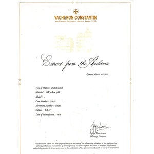 Vacheron Constantin 18K Yellow Gold Enamel Pocket Watch