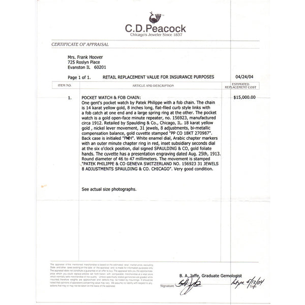 Rare Patek Phillipe Minute Repeater Men's Pocket Watch