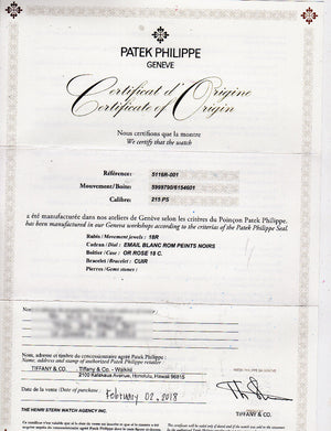 Patek Philippe with Tiffany & Co Dial Calatrava 18k Rose Gold Men's  5116R