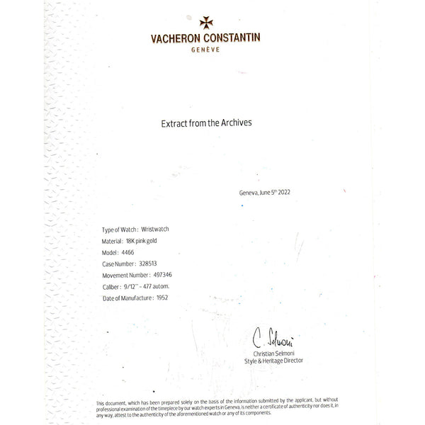 Vacheron Constantin 18K Rose Gold  Vintage Men's Watch