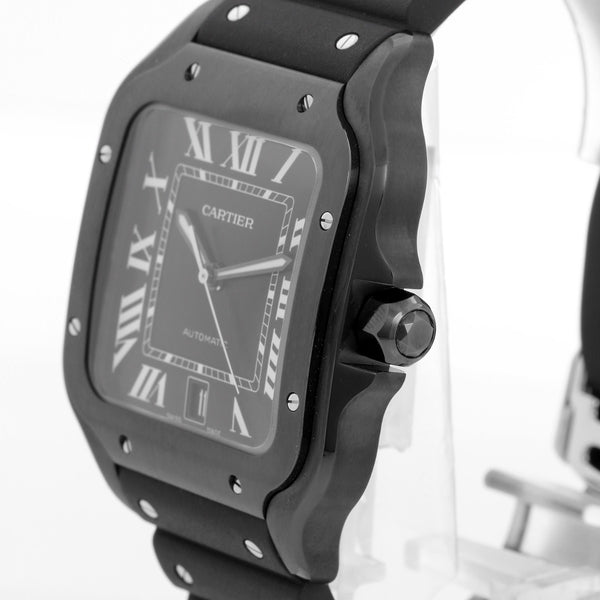 Cartier Santos de Cartier Black Steel Mens Watch WSSA0039
