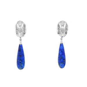 Carvin French Lapis Lazuli Platinum Earrings