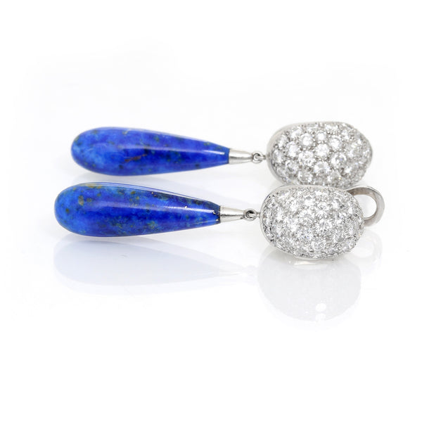 Carvin French Lapis Lazuli Platinum Earrings