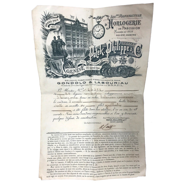 Patek Philippe Chronometro Gondolo Pocket Watch for Gondolo & Labouriau