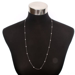 14K White Gold Diamond by the Yard Necklace