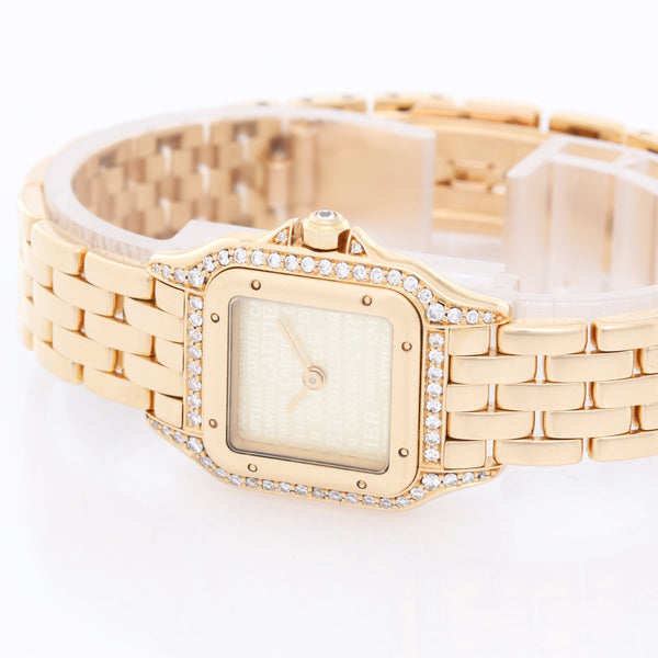 Cartier Panther Ladies 18k Yellow Gold Panthere Watch W25022B9
