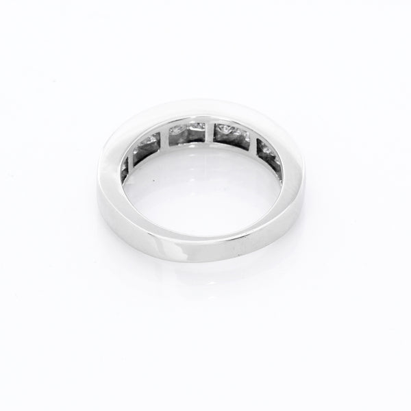 Princess Cut Diamond Platinum Band Size  5.5