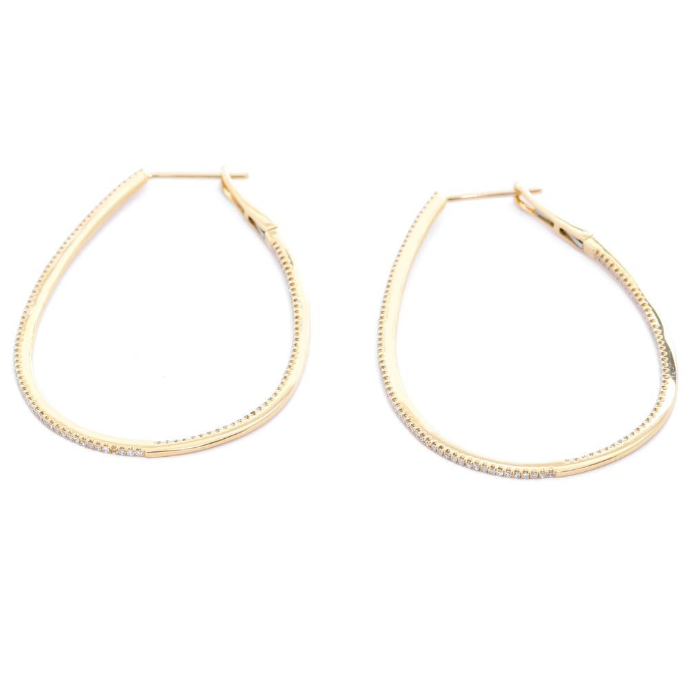 Stunning Tear Drop Inside-Out Diamond Hoops