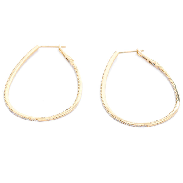 Stunning Tear Drop Inside-Out Diamond Hoops