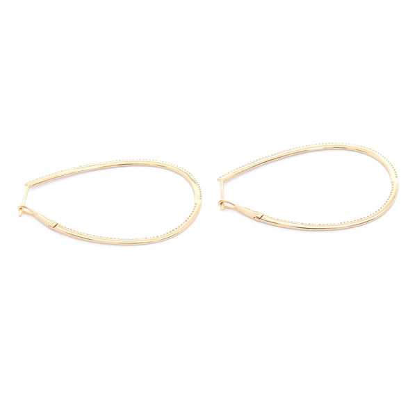 Stunning Tear Drop Inside-Out Diamond Hoops