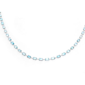 Classic 14K White Gold Blue Topaz by the Yard Necklace