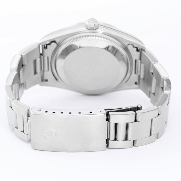 Rolex Date Men's Stainless Steel Watch Blue Arabic Dial 15200