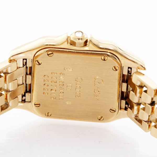 Cartier Panther Ladies 18k Yellow Gold Sunrise Dial Watch W25022B9