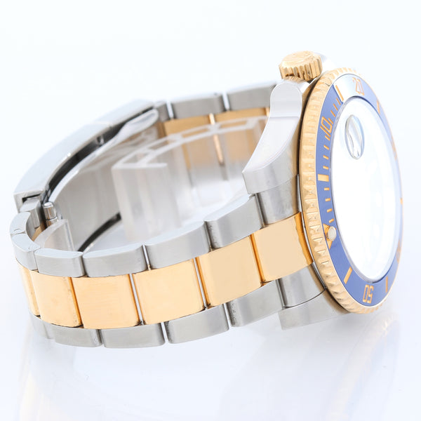 Rolex Submariner 2-Tone Steel & Gold Ceramic Engraved Bezel Watch 116613