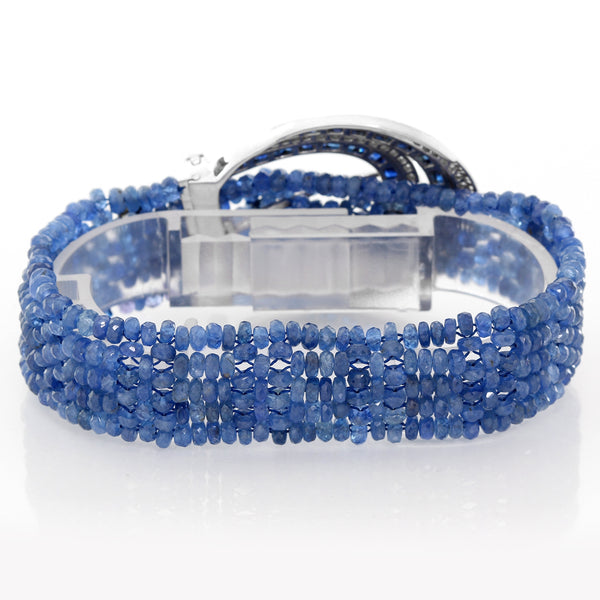 Tanzanite, Diamond and Sapphire 18K White Gold Bracelet