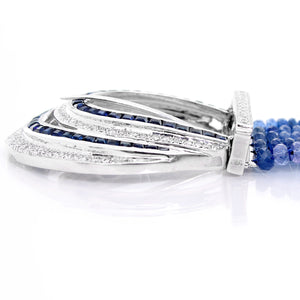 Tanzanite, Diamond and Sapphire 18K White Gold Bracelet
