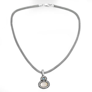 Moonstone and Aquamarine Sterling Silver Necklace