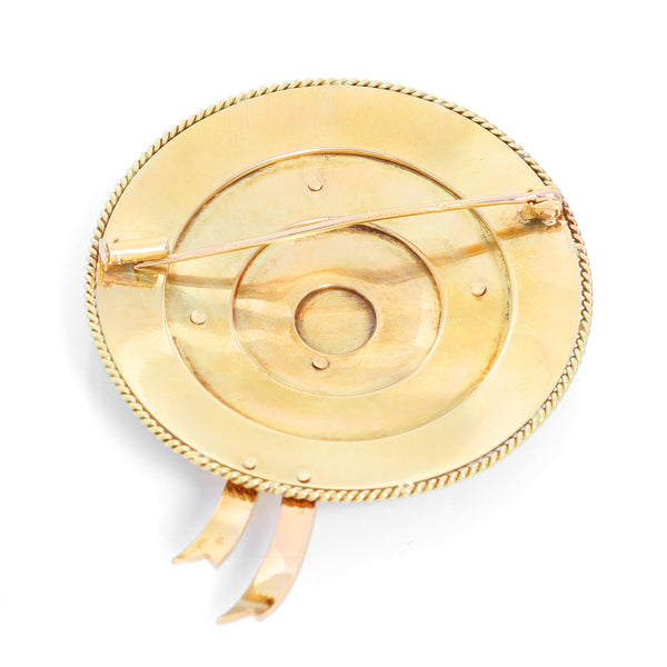 18K Yellow Gold Hat Brooch