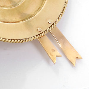 18K Yellow Gold Hat Brooch