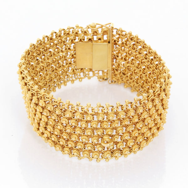14K Yellow Gold Geometric Bracelet