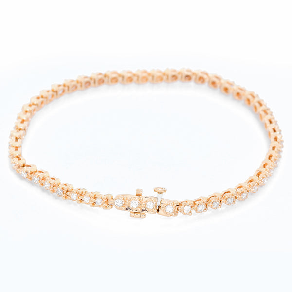 14k Yellow Gold 1.5ct. Diamond Tennis Bracelet Size 6 3/4