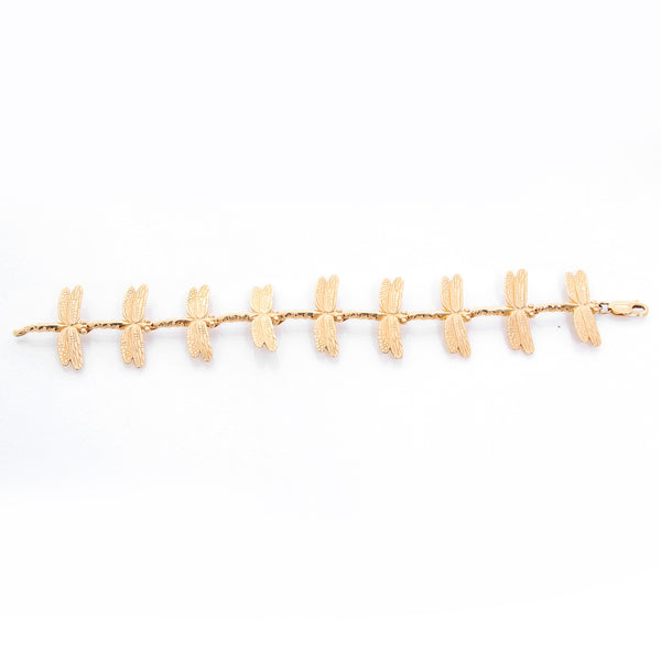 Stunning 14K Yellow Gold Dragonfly Bracelet