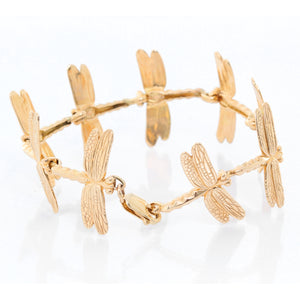 Stunning 14K Yellow Gold Dragonfly Bracelet