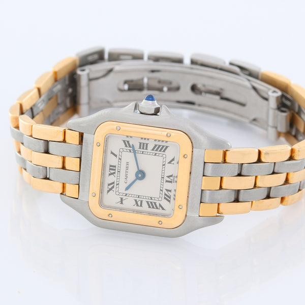 Ladies Cartier 3-Row Panther 2-Tone Steel & Gold Watch
