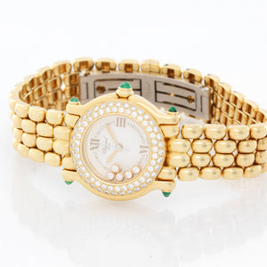 Chopard Happy Sport 18k Yellow Gold Diamond Ladies Watch 276151-0005