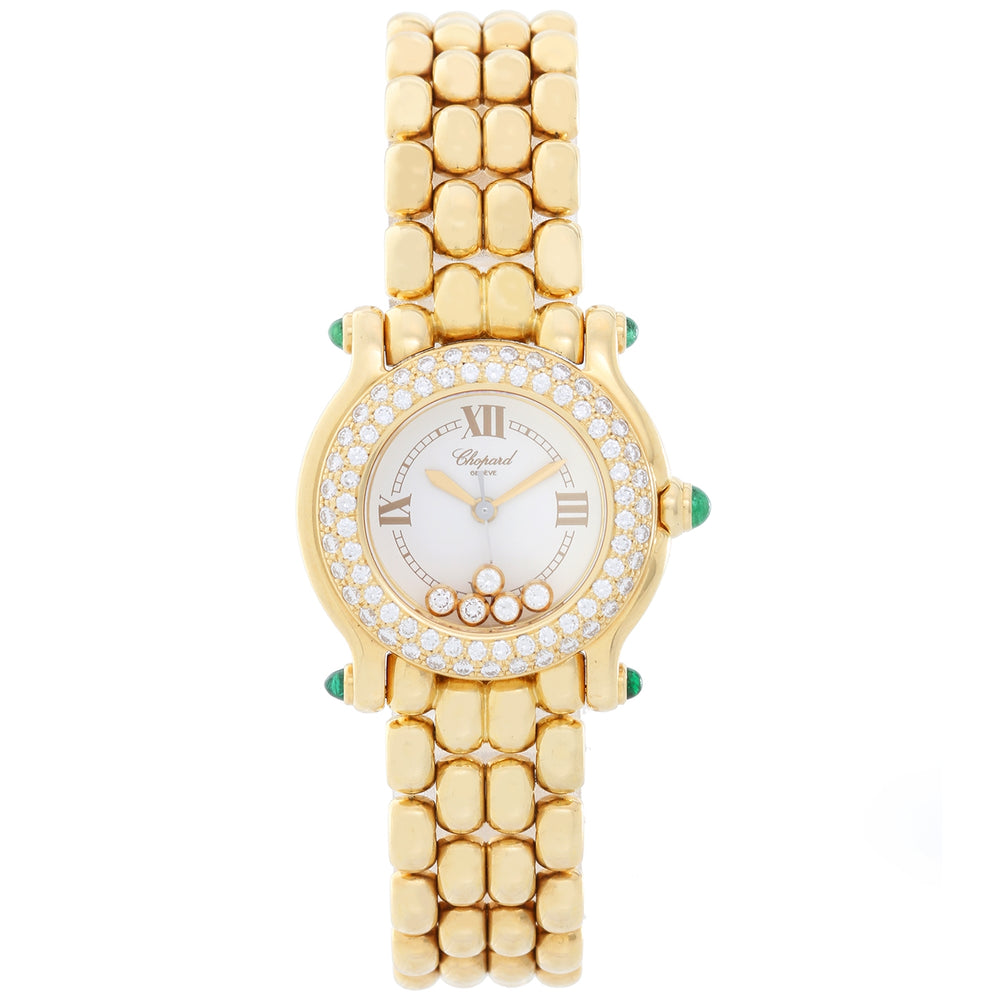 Chopard Happy Sport 18k Yellow Gold Diamond Ladies Watch 276151-0005