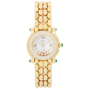 Chopard Happy Sport 18k Yellow Gold Diamond Ladies Watch 276151-0005