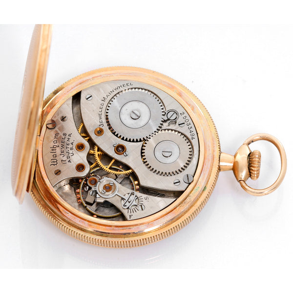 American Watch Co. Waltham 14K Yellow Gold Pocket Watch