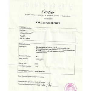 Cartier Panther Ladies 18k Yellow Gold Diamond Watch