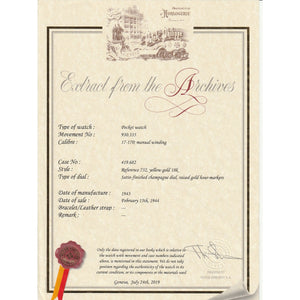 Patek Philippe 18K Yellow Gold Pocket Watch Presentation from Montgomery Ward