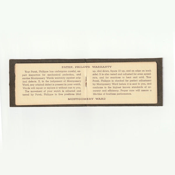 Patek Philippe 18K Yellow Gold Pocket Watch Presentation from Montgomery Ward