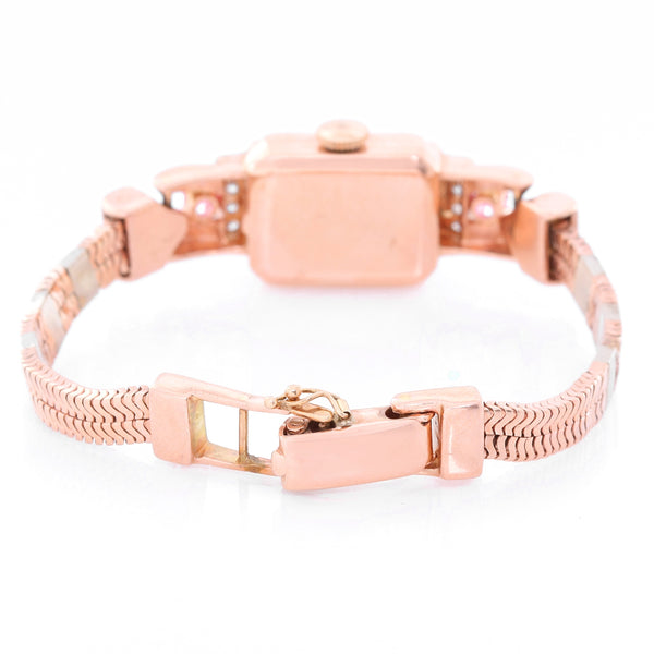 Vintage Ladies Rose Gold (Diamond/Ruby) Pery watch