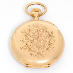 Vintage Patek Philippe Gondolo 18k Yellow Gold Open Face Pocket Watch