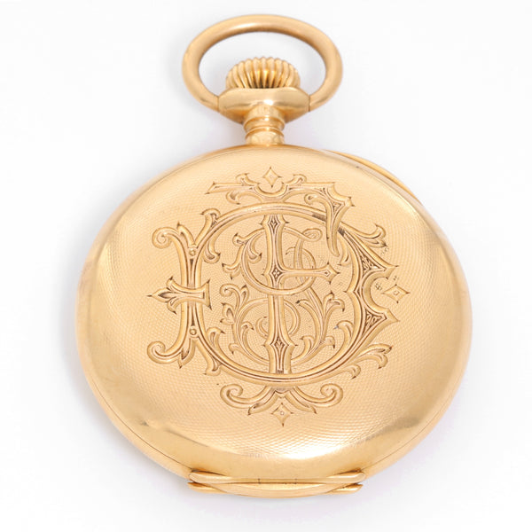 Vintage Patek Philippe Gondolo 18k Yellow Gold Open Face Pocket Watch