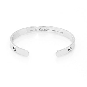 Cartier 18K White Gold Love Cuff Size 17