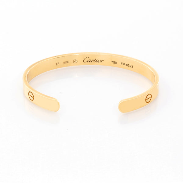 Cartier 18K Yellow Gold Love Cuff Size 17