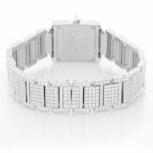 Cartier Ladies White Gold and Diamonds Tank Francaise WE1002SD